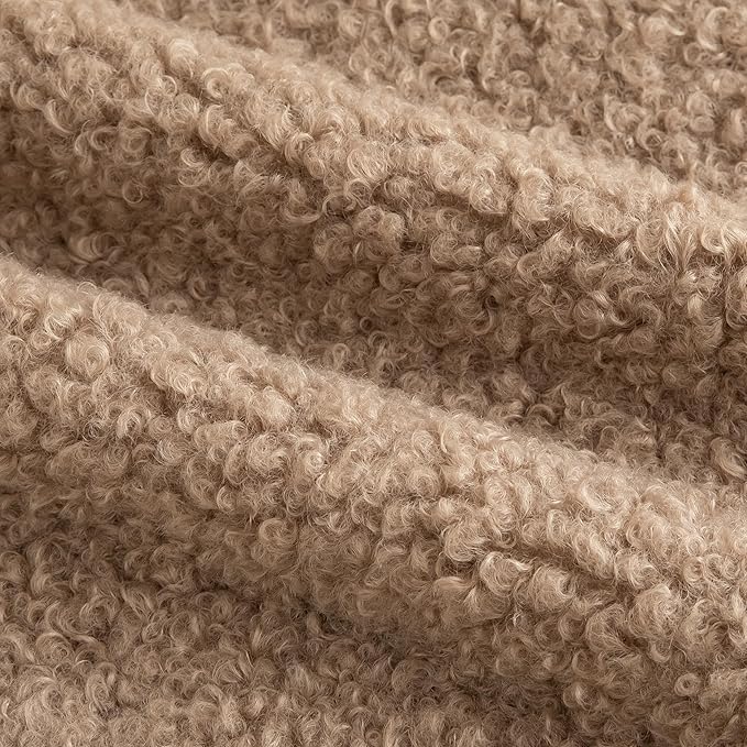 Pack of 2 Curly Teddy Wool Faux Fur Throw Pillow Covers Fuzzy Accent Soft - Image 2