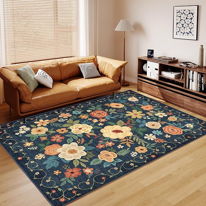 DUKINO 6x9 Area Rug, Floral Rugs - Image 8