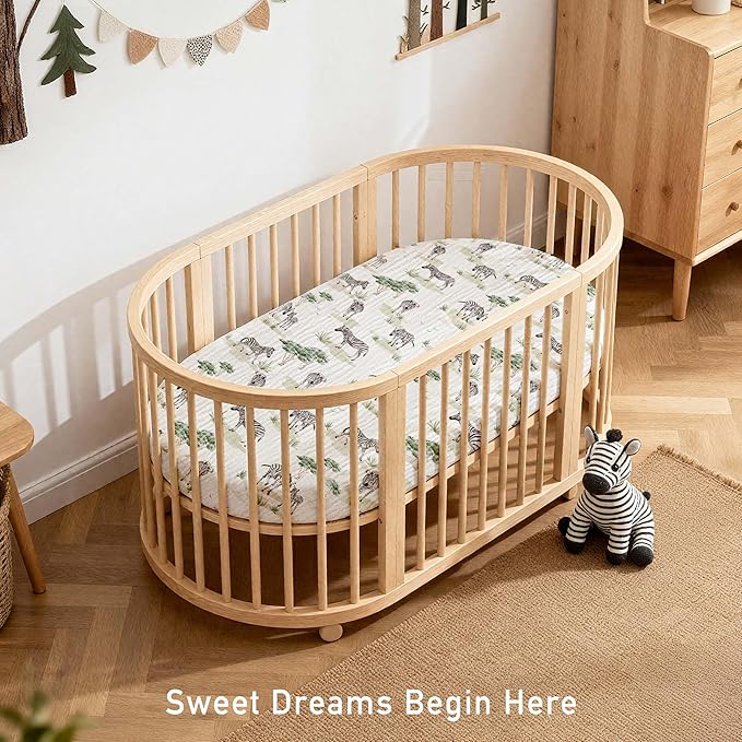 Muslin Bassinet Fitted Sheets, 2 Pack - Image 6