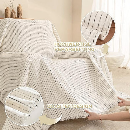 MYSKY HOME Chair Covers Armchair, Recliner Chair Cover Beige Couch Cover - Image 3