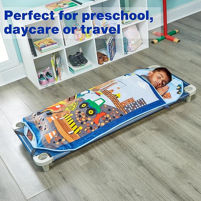 EVERYDAY KIDS Cute Preschooler and Toddler Cot Nap Mat - Image 3