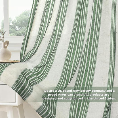DriftAway Farmhouse Vertical Striped Linen Blend Textured Light Filtering Semi - Image 6