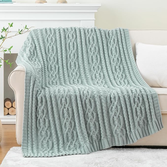 Battilo Sage Green Throw Blanket - Image 4