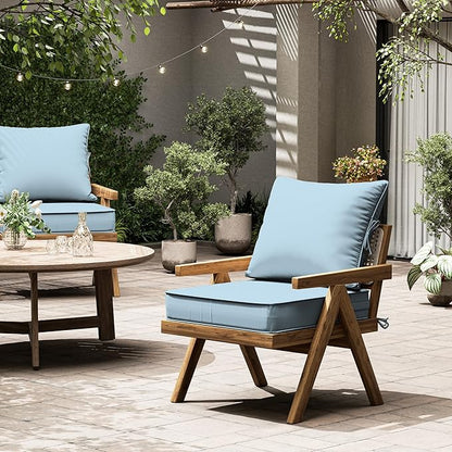 Outdoor Seat Cushion Set 19 L × 19 W × 4 H Inch Waterproof & Fade Resistant - Image 7