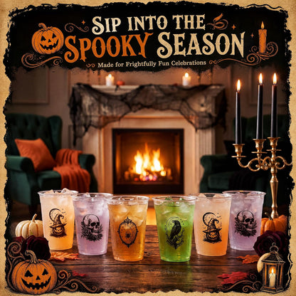 SiliFine 100 Pcs 12 oz Halloween Plastic Cups, Halloween Party Supplies