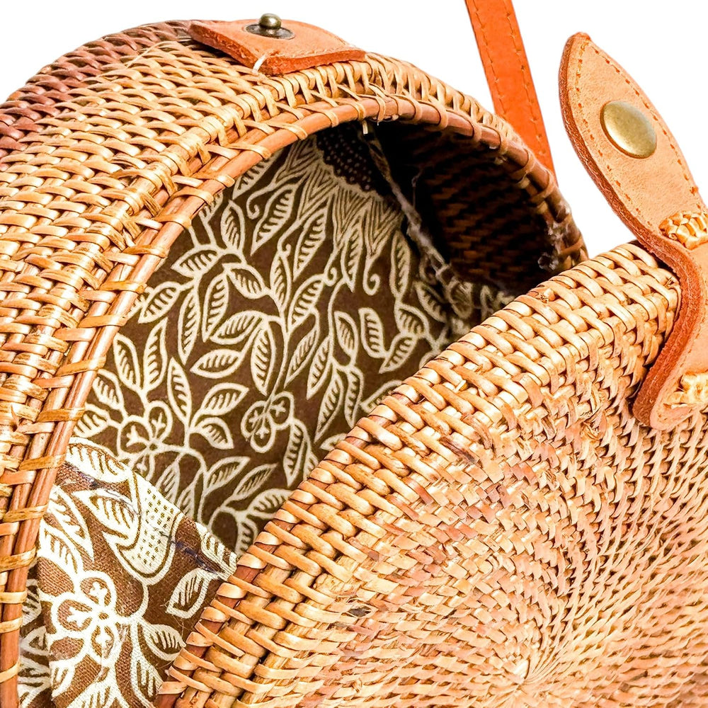 Utama Rattan Bag - Handmade Crossbody Wicker Woven Purse