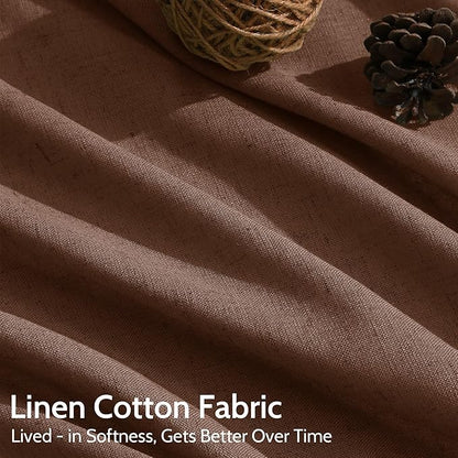 Extra Long Mocha Brown Linen Curtains 120 Inch - Image 4