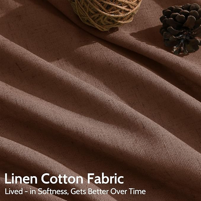 Mocha Brown Semi Sheer Curtains 72 Inches Long 2 Panels - Image 4