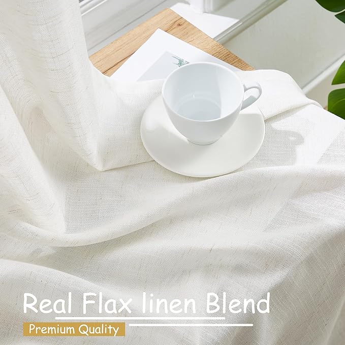 Treatmentex Flax Blend Linen Semi Sheer Curtains - Image 3