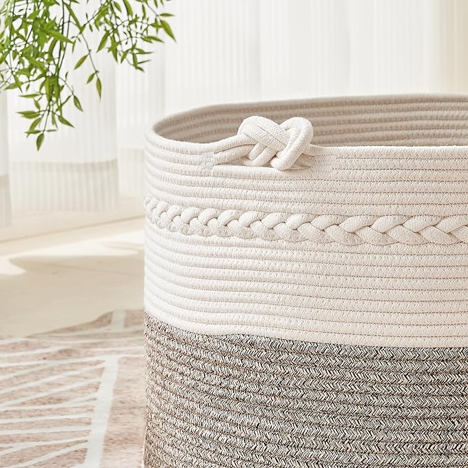 KAKAMAY Large Blanket Basket, Woven Baskets - Image 6