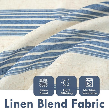 DriftAway Farmhouse Vertical Striped Linen Blend Textured Light Filtering Semi - Image 2