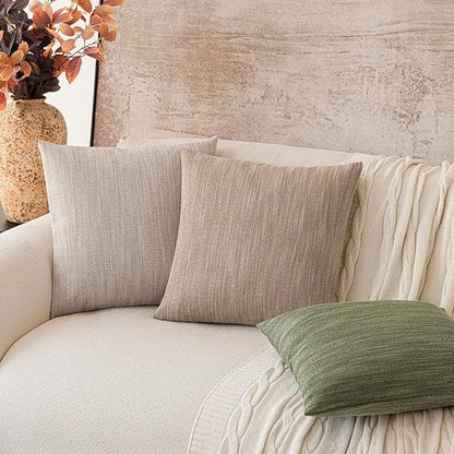 Foindtower Set of 2 Decorative Textured Burlap Linen Throw Pillow Covers - Image 7
