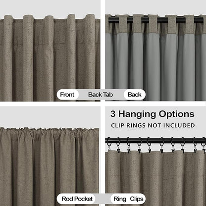 Taupe Brown Linen Blackout Curtains - Image 5