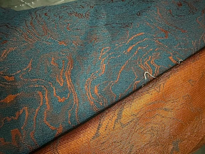 OctoRose 3 Side Zipper Upholstery Thick Jacquard-Blue Rust Mixeed, Twin - Image 3