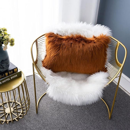 LIGICKY Set of 2 Decorative Lumbar Soft Faux Fur Throw Pillow Cover Luxury - Image 6