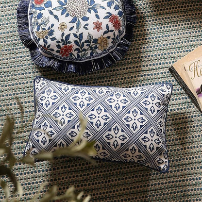 patdrea Designer Throw Pillow Covers, Chinoiserie Blue Elegant Linen - Image 7