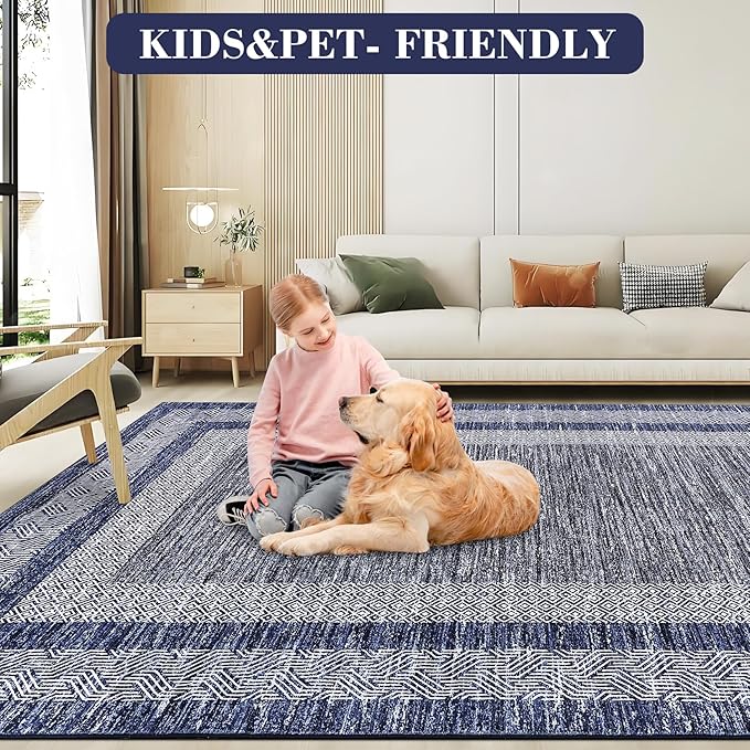 GarveeHome 2.5x8 Modern Bordered Runner Rug Soft Non Slip Washable Floor Carpet - Image 6