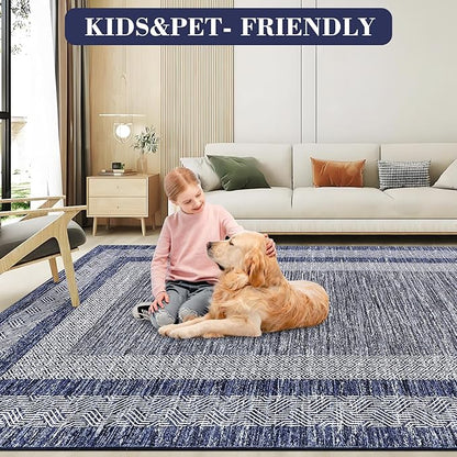 GarveeHome 2.5x8 Modern Bordered Runner Rug Soft Non Slip Washable Floor Carpet - Image 6