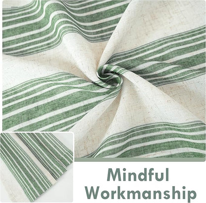 DriftAway Farmhouse Vertical Striped Linen Blend Textured Light Filtering Semi - Image 3