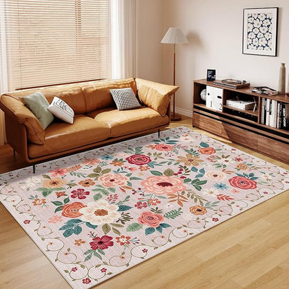 DUKINO 6x9 Area Rug, Floral Rugs - Image 3