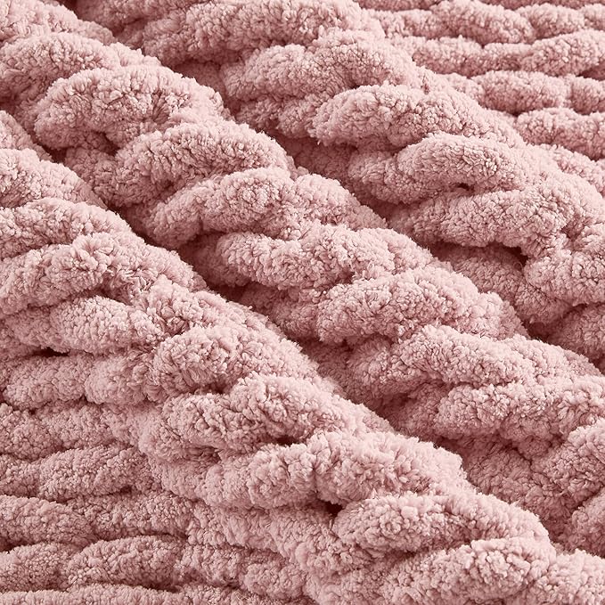 Carriediosa Chunky Knit Throw Blanket 50" X 60", 100% Hand Made Large Chenille - Image 7