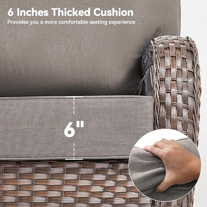 6" Thick Outdoor Cushions 22x24x6, 9-Set Deep Seat Patio Cushions - Image 7