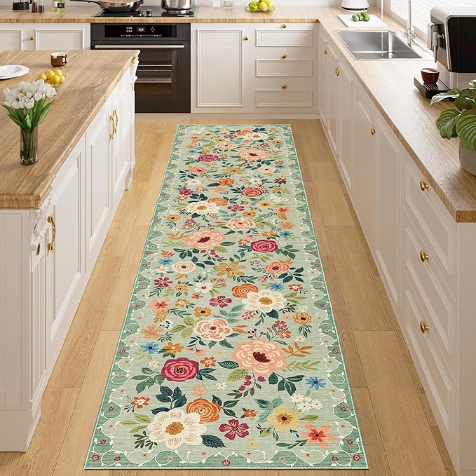 DUKINO 2x8 Runner Rug for Hallway, Washable Kitchen Runner Rug by DUKINO