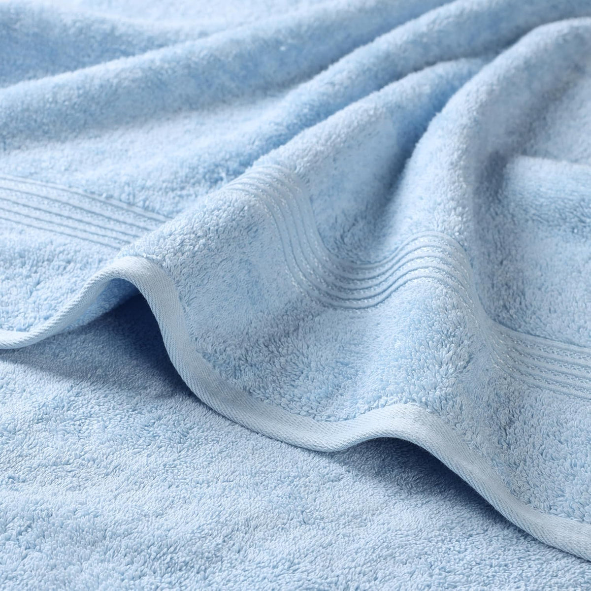 superior egyptian cotton 6-piece towel set, bathroom essentials, close-up detail