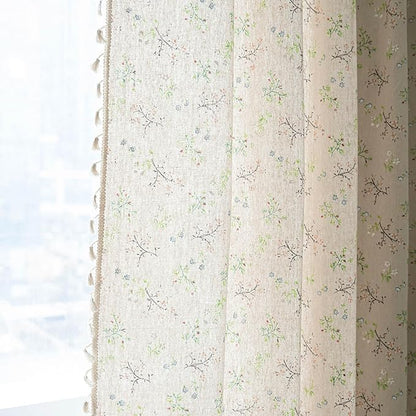 Floral Farmhouse Curtains Closet Semi-Blackout Living Room Drapes 63 Inch - Image 6