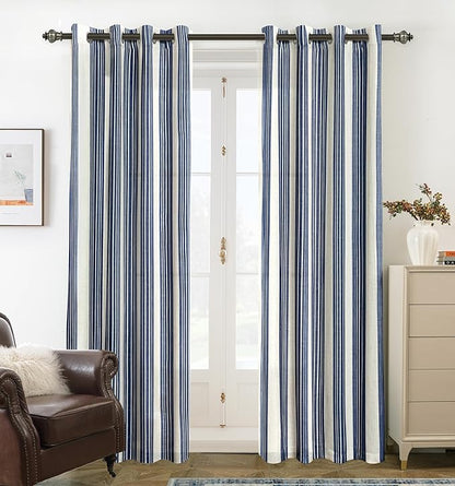 DriftAway Farmhouse Vertical Striped Linen Blend Textured Light Filtering Semi by DriftAway