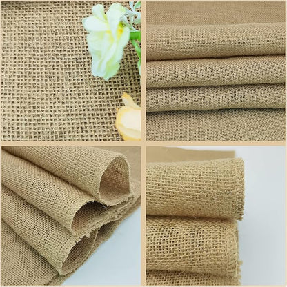 8 Pack Natural Burlap Table Runners, 12 x 108 Inch Rustic Jute Table Runner and - Image 5