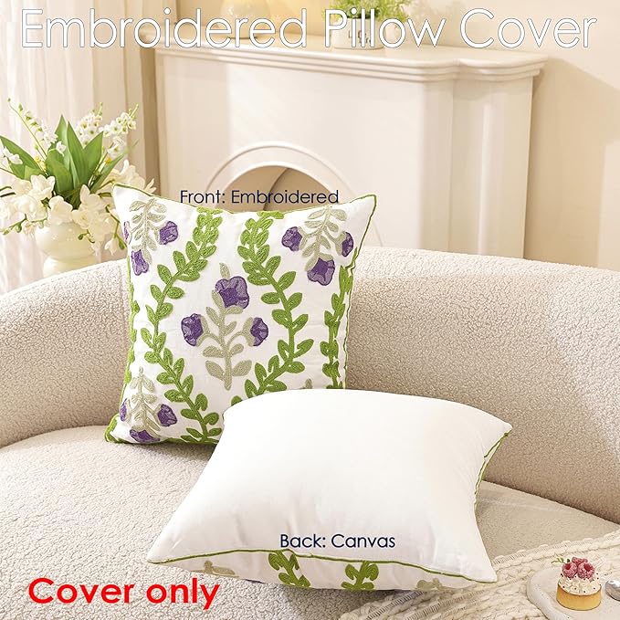 TAOSON Pack of 2, Cotton Cushion Covers, Spring Farmhouse Decor, Valentine's - Image 2