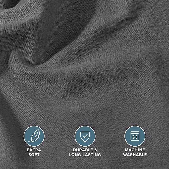 Bare Home Flannel Fitted Bottom Sheet 100% Cotton, Velvety Soft Heavyweight - Image 4