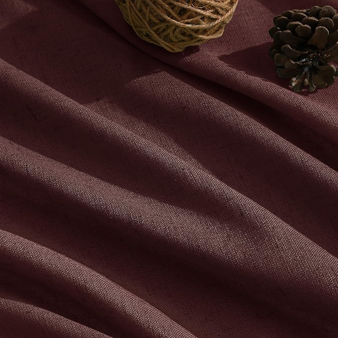 Reddish Brown Linen Curtains 90 Inch Long 2 Panels Set - Image 5
