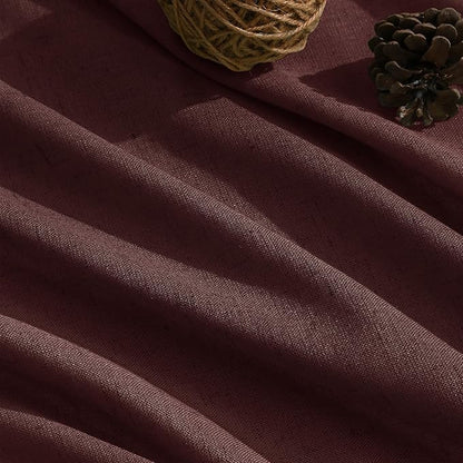 Reddish Brown Linen Curtains 90 Inch Long 2 Panels Set - Image 5
