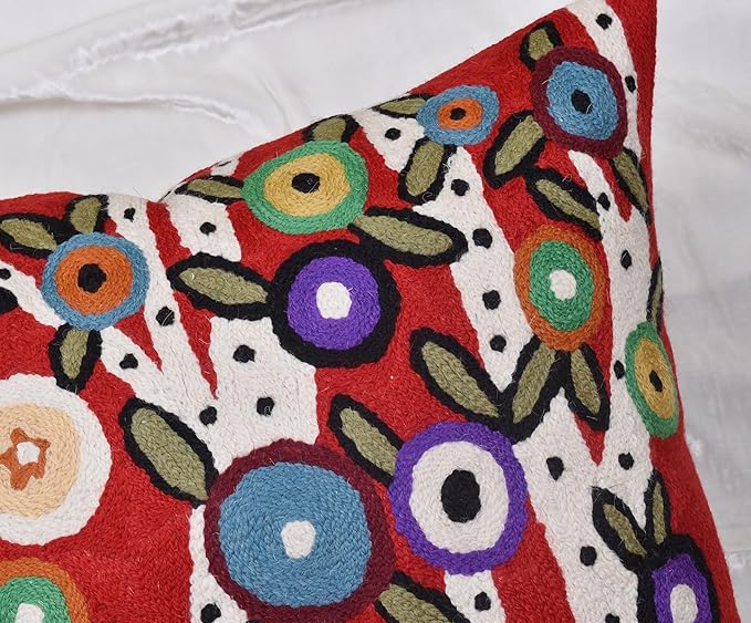 Red Tree of Life Throw Pillow Cover Karla Gerard Floral Pillowcase Reds Flower - Image 3