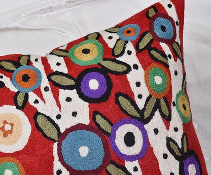 Red Tree of Life Throw Pillow Cover Karla Gerard Floral Pillowcase Reds Flower - Image 3