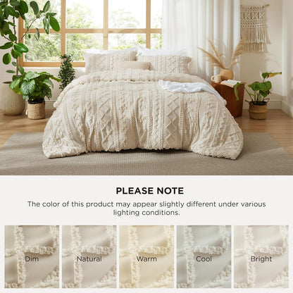 bedsure tufted boho comforter set full, bedroom decor, view 9
