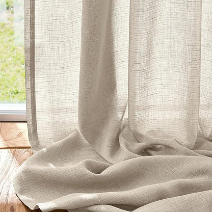 jinchan Linen Blend Curtain 96 inch Length 1 Panel - Image 5