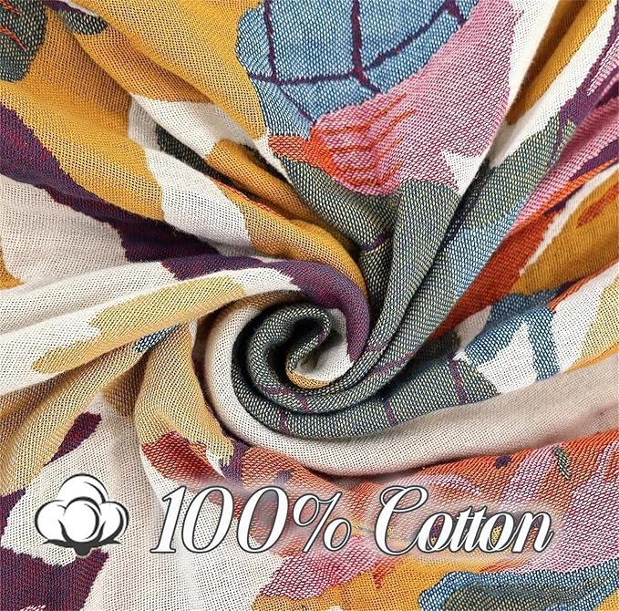 MSGKV Boho Throw Blanket for Couch 100% Cotton Throw Floral Bed Blanket - Image 7