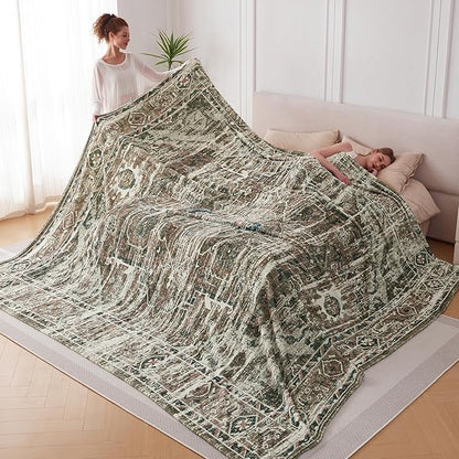 Oversized Vintage Pattern Blanket 120x120 Inches, Giant 10'x10' by Korbliss