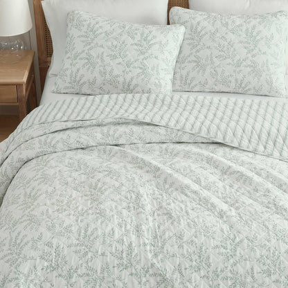 martha stewart - king quilt set, lightweight bedding shown in use