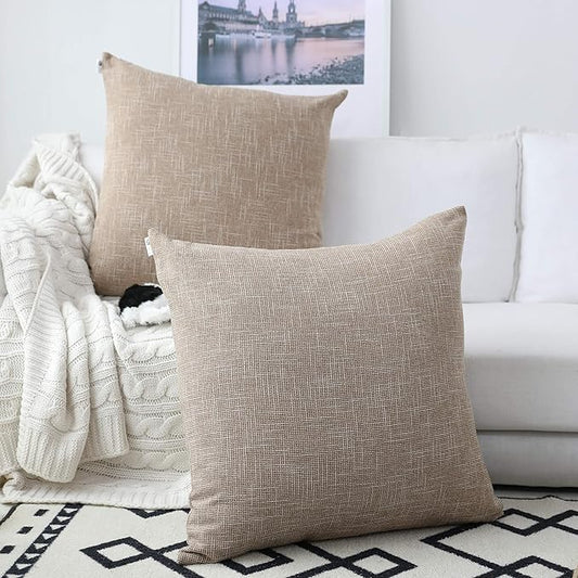 Kevin Textile Pillow Covers Star Faux Linen Cushion Cases Super Soft Throw by KevinTextile