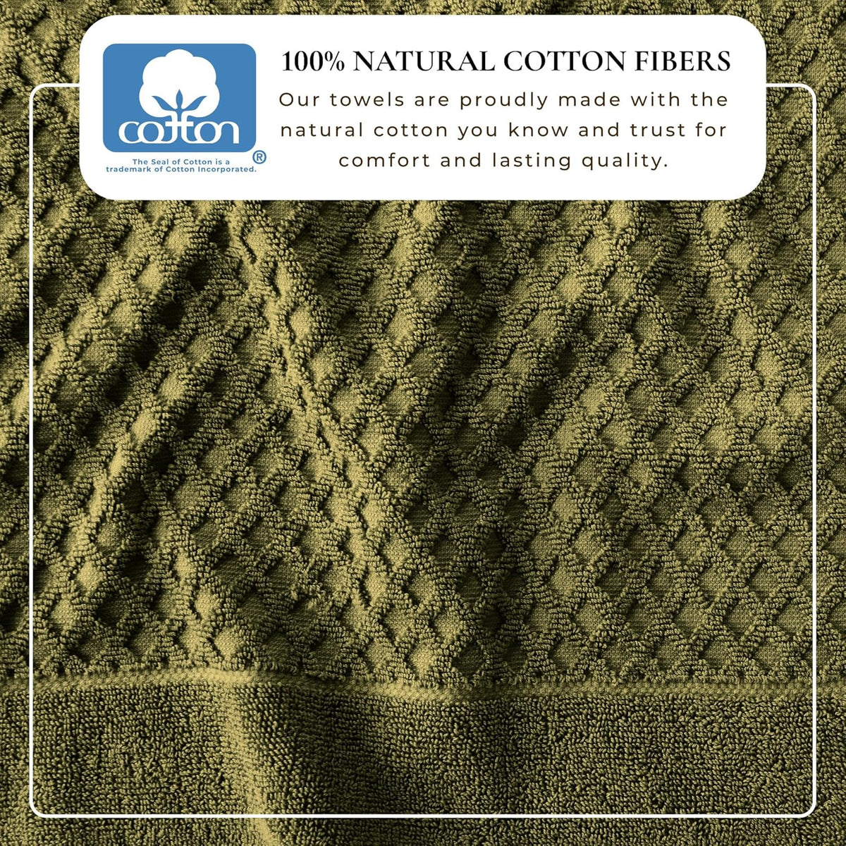 great bay home bath towels - 100% cotton, close-up detail