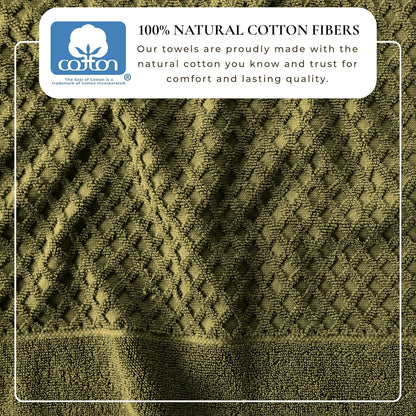 great bay home bath towels - 100% cotton, close-up detail