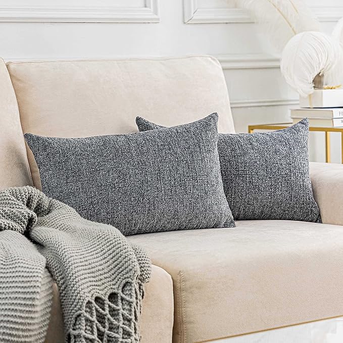 Home Brilliant Gray Pillow Covers Lumbar Throw Pillows by HomeBrilliant