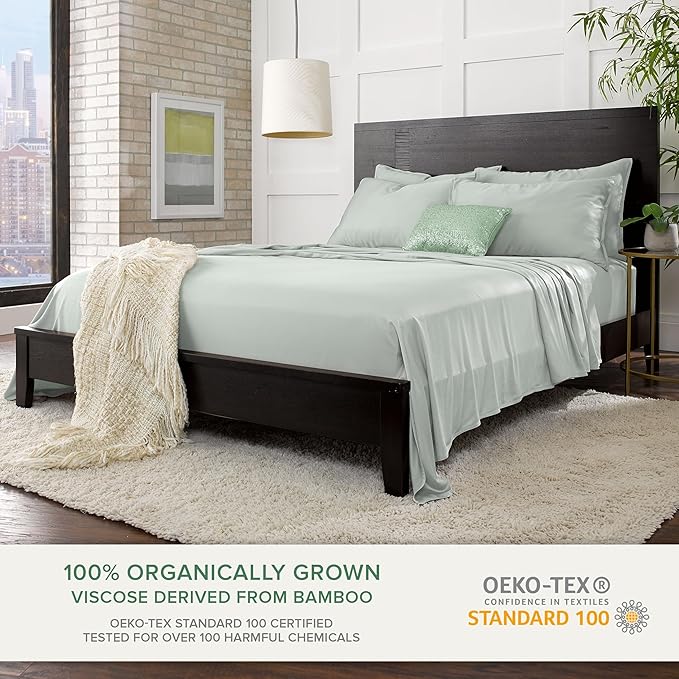 Pure Bamboo Full Sheets, Genuine 100% Organic Viscose Derived from Bamboo Bed - Image 2