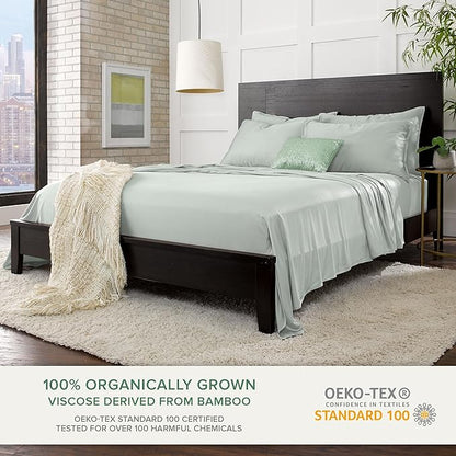 Pure Bamboo Queen Sheets, Genuine 100% Organic Viscose Derived from Bamboo Bed - Image 2