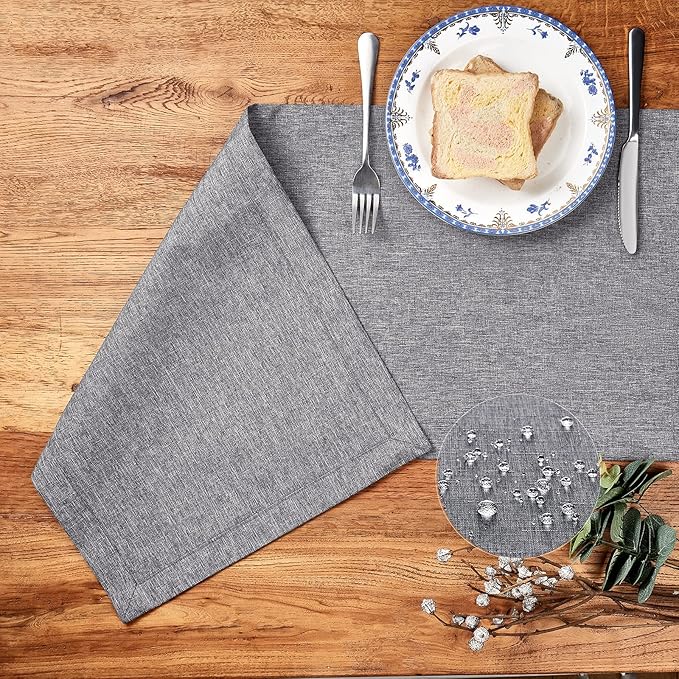 Mebakuk Linen Farmhouse Table Runner Large Burlap Style Soft and Waterproof - Image 2