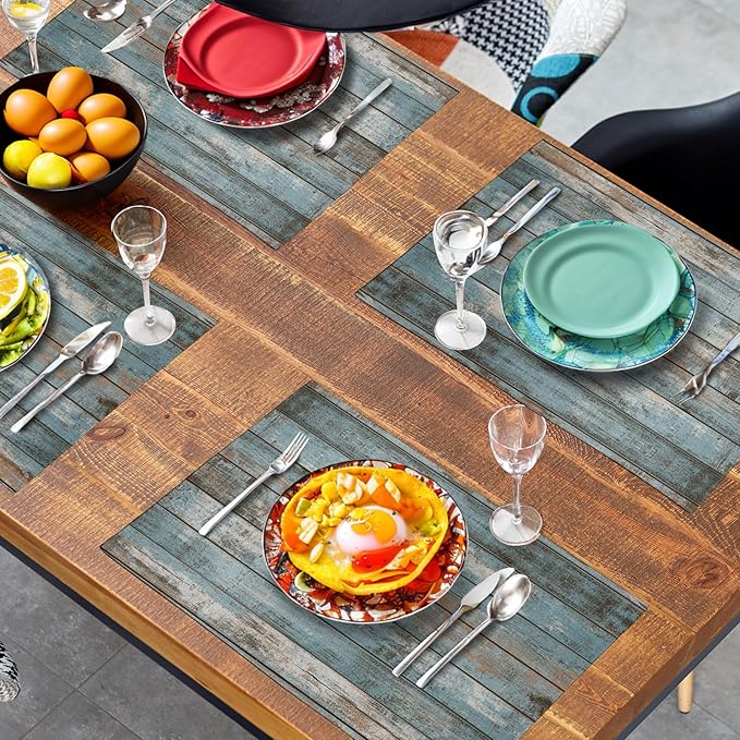 Rustic Wooden Board Print Placemats Set of 4 Vintage Wood Grain Texture - Image 7
